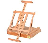 HOMCOM Béquille en bois de hêtre avec tiroir inférieur, béquille de table en hauteur et angle réglable, 42 x 36 x 12,5 cm, couleur bois