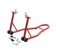 HOMCOM Béquille Moto pour Roue arrière charge150 kg, béquille d'atelier avec fourches en U et en L réglables, Support de Roue en Acier lève-Moto réparation Entretien Domicile, Rouge