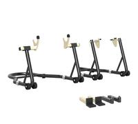 HOMCOM Béquille Roue Avant Arrière 390 kg Atelier Moto Bras Réglable Noir