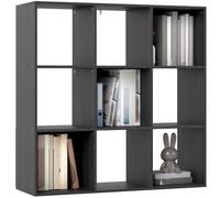 HOMCOM Bibliothèque 3 Niveaux Moderne Cube 9 Compartiments Noir | Rangement ouvert, unité d'exposition autoportante, salon, chambre, bureau
