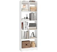 HOMCOM Bibliothèque 6 étagères Gain de Place 60x23.6x170 cm Blanc