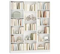 HOMCOM Bibliothèque 6 Niveaux 17 Compartiments 149 x 23,6 x 188 cm Blanc