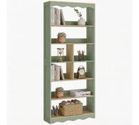 HOMCOM Bibliothèque 76 x 23,8 x 180 cm Bois naturel et vert