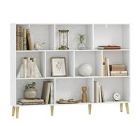 HOMCOM Bibliothèque à 3 Niveaux Moderne 140 x 24 x 107 cm Effet Bois Blanc