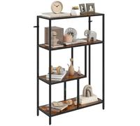 HOMCOM Bibliothèque à 4 étagères de Style Industriel, étagères en Bois et métal pour Le Salon, Le Bureau et l'étude, 77x30x116 cm, Rustic Brown