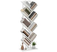 HOMCOM Bibliothèque Arbre 9 Niveaux Style Industriel Cadre en Acier Blanc