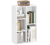 HOMCOM Bibliothèque, étagère de Rangement, Meuble de Rangement avec 5 Compartiments, pour Salon, Chambre à Coucher, Bureau, 50 x 24 x 80 cm, Blanc