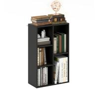 HOMCOM Bibliothèque avec 5 Compartiments 50 x 24 x 80 cm Noir | Étagère de Rangement, Meuble de Rangement, Salon, Chambre à Coucher, Bureau