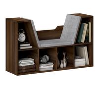HOMCOM Bibliothèque avec Banc de Lecture rembourré, Marron châtaigne