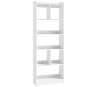 HOMCOM Bibliothèque avec Mensoles Aperte Divise, 6 Ripiani, Blanche