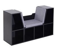 HOMCOM Bibliothèque Banc 2 en 1 Coussins de Siège 102x30x61cm Noir