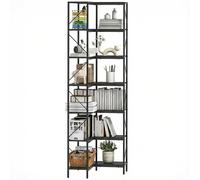 HOMCOM Bibliothèque d'angle à 7 Niveaux 60 x 60 x 198 cm Noir
