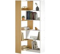 HOMCOM Bibliothèque d'angle rotative 350° à 5 niveaux, étagère de rangement extensible en forme L, 60-111x24x164cm, chêne