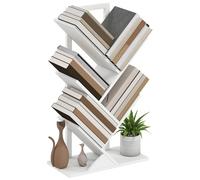 HOMCOM Bibliothèque en Forme d'arbre 5 Niveaux avec 5 étagères et Cadre en Acier pour Le Salon, Le Bureau, l'étude et la Chambre à Coucher 50x24x82 cm Blanc