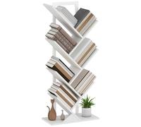 HOMCOM Bibliothèque en Forme d'arbre 7 Niveaux avec 7 étagères et Cadre en Acier pour Le Salon, Le Bureau, l'étude et la Chambre 50x24x109 cm Blanc