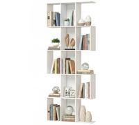 HOMCOM Bibliothèque en Forme de S à 5 Niveaux pour Salon Chambre Étude Bureau 80x24x200 cm Blanc