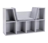 HOMCOM Bibliothèque Enfant Rangement Salon Gris