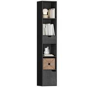 HOMCOM Bibliothèque, Étagère à Livres 30 x 24 x 158 cm, Noir