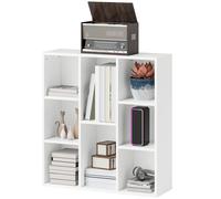 HOMCOM Bibliothèque étagère de rangement 2 niveaux 8 compartiments, pour salon chambre à coucher bureau, 74,3x24x80cm, blanc