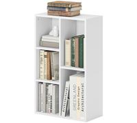 HOMCOM Bibliothèque étagère de rangement 2 niveaux avec 5 compartiments, pour salon chambre à coucher bureau, 50x24x80cm, blanc