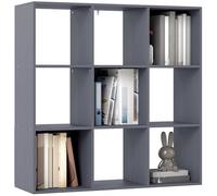 HOMCOM Bibliothèque Étagère de Rangement 3 Niveaux 91 x 29,5 x 91 cm Gris