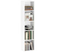 HOMCOM Bibliothèque Étagère de Rangement 5 Niveaux 30x24x133,5 cm Blanc | Meuble de Rangement avec Étagères Réglables, pour Salon, Chambre à Coucher, Bureau