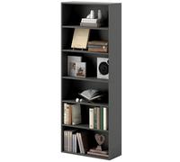 HOMCOM Bibliothèque étagère de rangement 6 niveaux avec étagères réglables pour salon, chambre, bureau, 60x24x158,5cm, noir