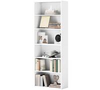 HOMCOM Bibliothèque étagère de rangement 6 niveaux avec étagères réglables pour salon, chambre, bureau, 60x24x158,5cm, blanc