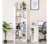 HOMCOM Bibliothèque, étagère de rangement à 6 niveaux, design irrégulier, pour salon, chambre, bureau, 60x21x162,5cm, blanc