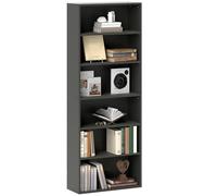 HOMCOM Bibliothèque étagère de Rangement avec 6 Compartiments et étagère réglable, Meuble de Rangement pour Bureau, Salon, Chambre, 60 x 24 x 158,5 cm, Noir