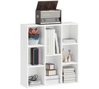 HOMCOM Bibliothèque, étagère de Rangement, Meuble de Rangement avec 8 Compartiments, pour Salon, Chambre à Coucher, Bureau, 74,3 x 24 x 80 cm, Blanc