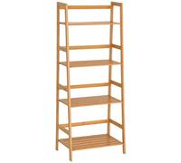 HomCom Bibliothèque étagère en bambou – 4 niveaux, présentoir plantes, 48×31,5×120 cm, bois naturel