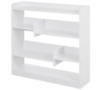 HomCom Bibliothèque étagère 90x24x91 cm 4 niveaux 3 panneaux arrières en particules blanc
