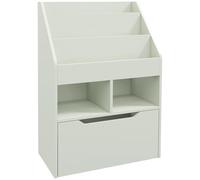 HOMCOM Bibliothèque étagère Multi-Rangement 3 étagères 2 niches Grand tiroir en Bois Vert Clair