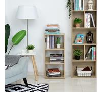 HOMCOM Bibliothèque Étagère Murale en Bois avec 3 Étagères, Anti-Renversement, Patins Antidérapants, 40x29,2x87,9cm