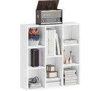 HOMCOM Bibliothèque, étagère sur pied à 8 niveaux, étagère de rangement, étagère de cuisine pour salon, chambre, bureau, blanc