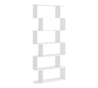 HOMCOM Bibliothèque étagère Zig Zag design contemporain 6 niveaux 80 x 23 x 192 cm Blanc