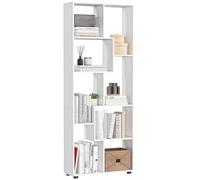 HOMCOM Bibliothèque Étagère Zig Zag 70L x 24l x 178H cm Blanc