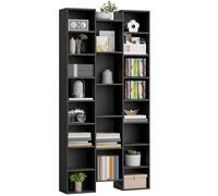 HOMCOM Bibliothèque haute à 21 cubes, étagère cube moderne avec 10 étagères réglables, unité de rangement autonome multifonction pour salon, bureau à domicile, chambre à coucher, 181 x 89,5 cm, noir