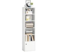 HOMCOM Bibliothèque Meuble de Rangement étagère à Livres 6 Niveaux avec 3 étagères réglables et Placard, Style Moderne, pour Salon, Bureau, Salle à Manger, Blanc