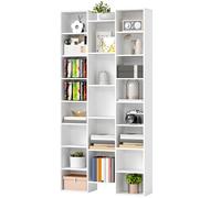 HOMCOM Bibliothèque moderne 181 cm, 21 cubes, 10 étagères réglables - Blanc