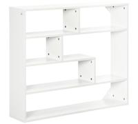 HOMCOM Bibliothèque Murale 4 étages Gain de Place 94x19,5x80 cm Blanc | Étagère en bois, étagère murale, bibliothèque murale, salon, bureau