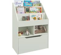 HOMCOM Bibliothèque pour enfant avec tiroir, 3 compartiments de rangement et 2 compartiments ouverts, étagère de rangement pour chambre d'enfant, salle de jeux, vert clair, 60 x 29,9 x 90 cm