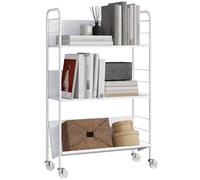 HOMCOM Bibliothèque, Rangement de Bureau Mobile, 69x26x108 cm Blanc
