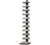 HOMCOM Bibliothèque verticale colonne haute à 11 étagères, étagère gain de place slim, étagère de rangement style industriel pour salon, chambre, bureau angle, 34.5x41.5x163.5 cm, Noir