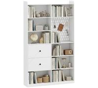 HOMCOM Bibliothèque verticale haute avec 8 cubes en bois, 120 x 30 x 200 cm