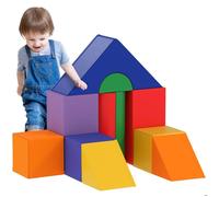 HOMCOM 11 Blocs de Construction en Mousse - modules de motricité - Jouets éducatifs - Mousse EPE revêtement PU Multicolore