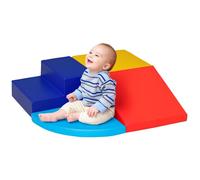 HOMCOM 4 Blocs de Construction XL - modules de motricité - Jouets éducatifs - Parcours motricité Enfant Mousse EPE polyuréthane, Bleu, Jaune, Rouge