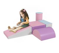 HOMCOM Blocs de Construction Souples Lot de 5 Blocs de Construction en Mousse Blocs de Construction géants Blocs de Construction en Mousse pour Enfants de 1 à 3 Ans Cuir synthétique EPE