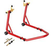 HOMCOM Bloque Roue de Moto 544 kg pour Pneu Arrière Ajustable Acier Rouge